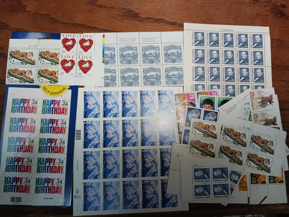 $100.00 face value assorted u.s. postage stamps unissued rab3027